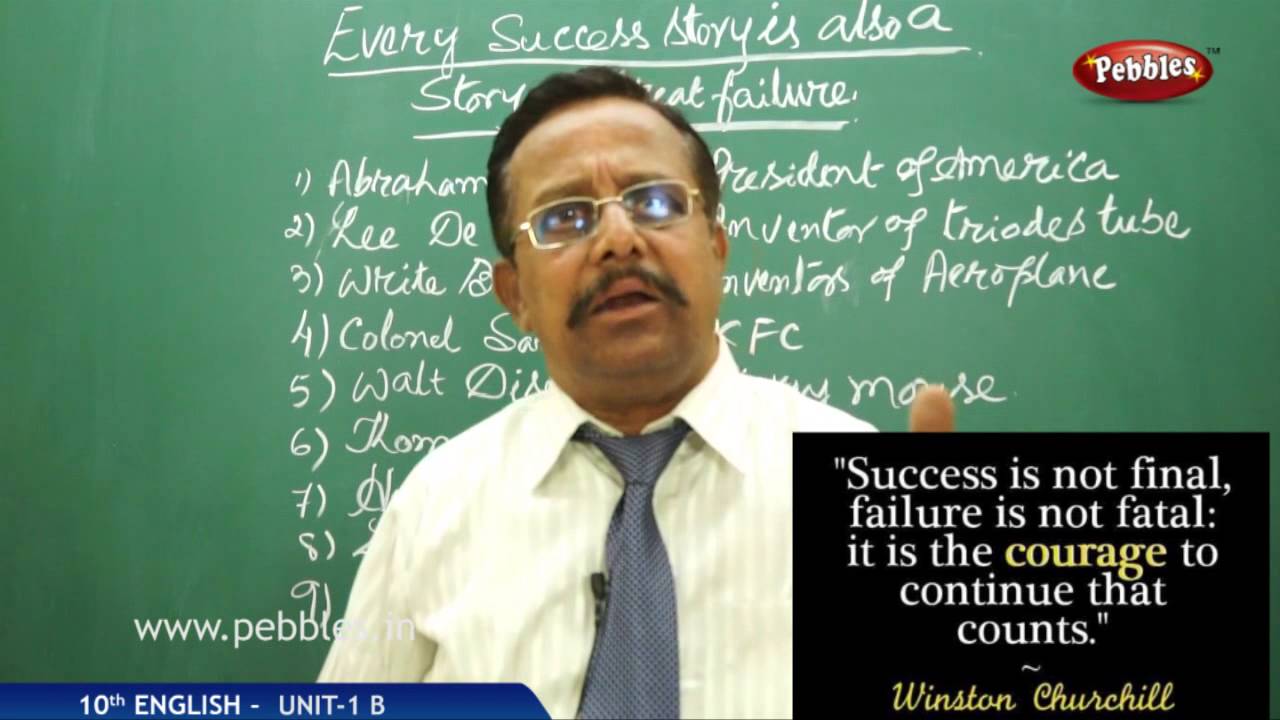 Unit-1B-Story of success is a great failure - Class 10th State Board Syllabus English