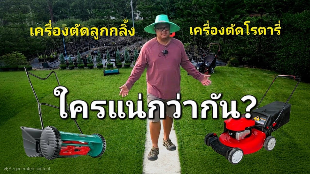 ตัดหญ้าแบบไหนเนียนกว่า? รถเข็นใบมีด vs โรตารี่