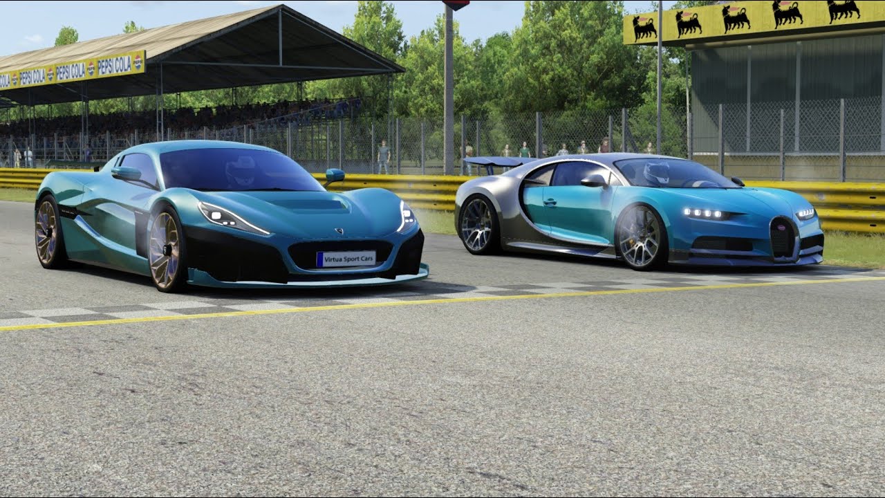 Rimac Nevera vs Bugatti Chiron at Monza Full Course
