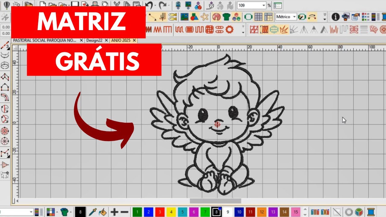 CRIANDO MATRIZ DE BORDADO NO WILCOM #7