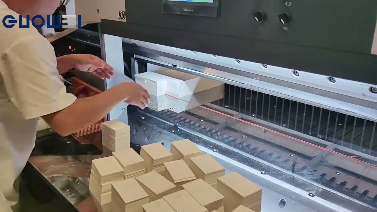 Guowei paper cutter's high-precision cutting results left them thoroughly impressed. #papercutter