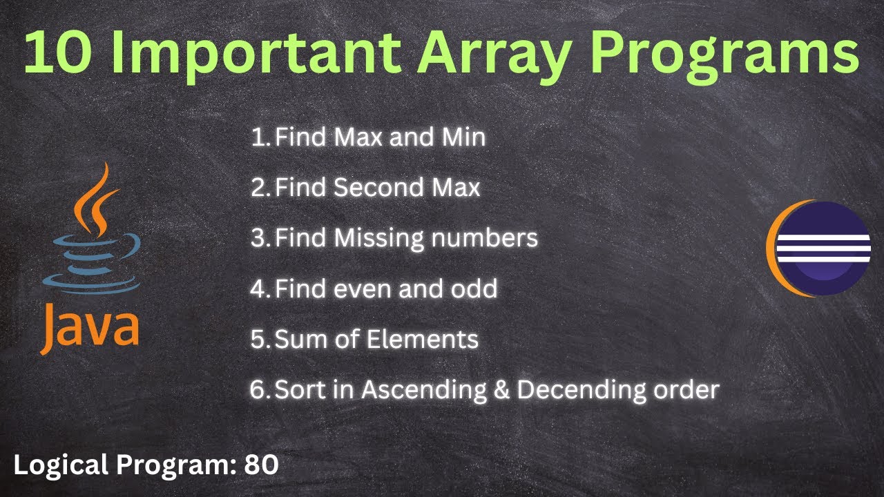 Top 10 Array Logical Problems in Java | Coding Interview Questions | 10 Must-Know Array Programs