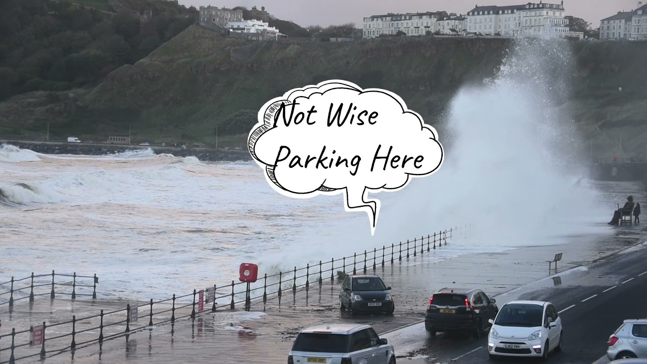Todays very rough high tide at Scarborough (4 November 2021)