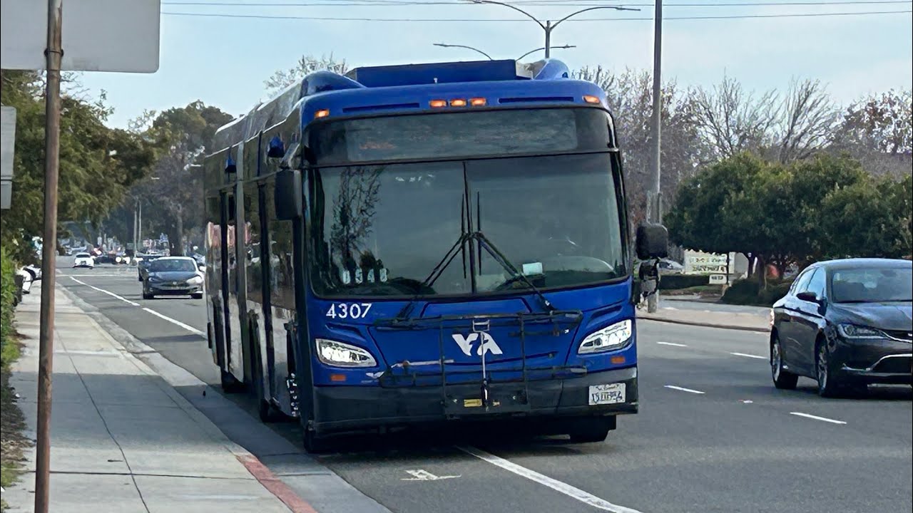 Santa Clara VTA #4307 on Route 522 Rapid WB to (El Camino & Castro) From El Camino & Sunnyvale