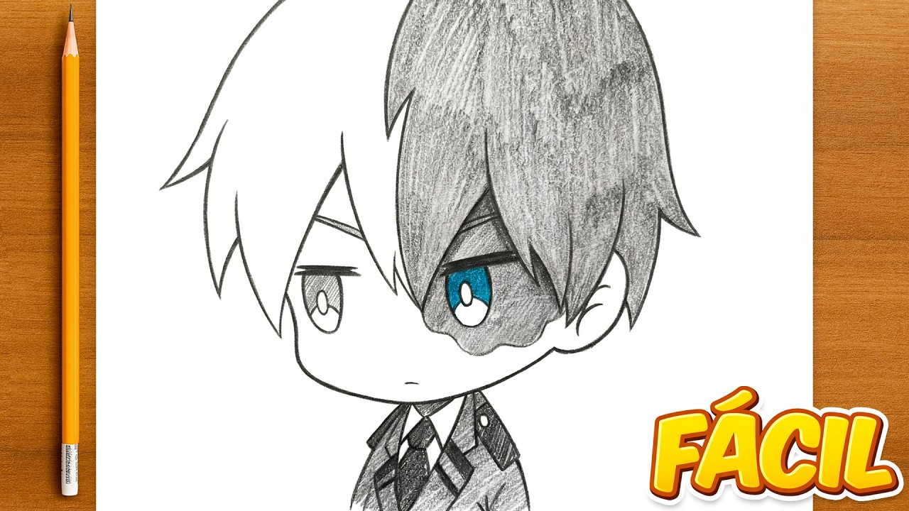 C&oacute;mo dibujar a Shoto Todoroki paso a paso ✏️❄️🔥 | Dibujo f&aacute;cil a l&aacute;piz 🎨✨
