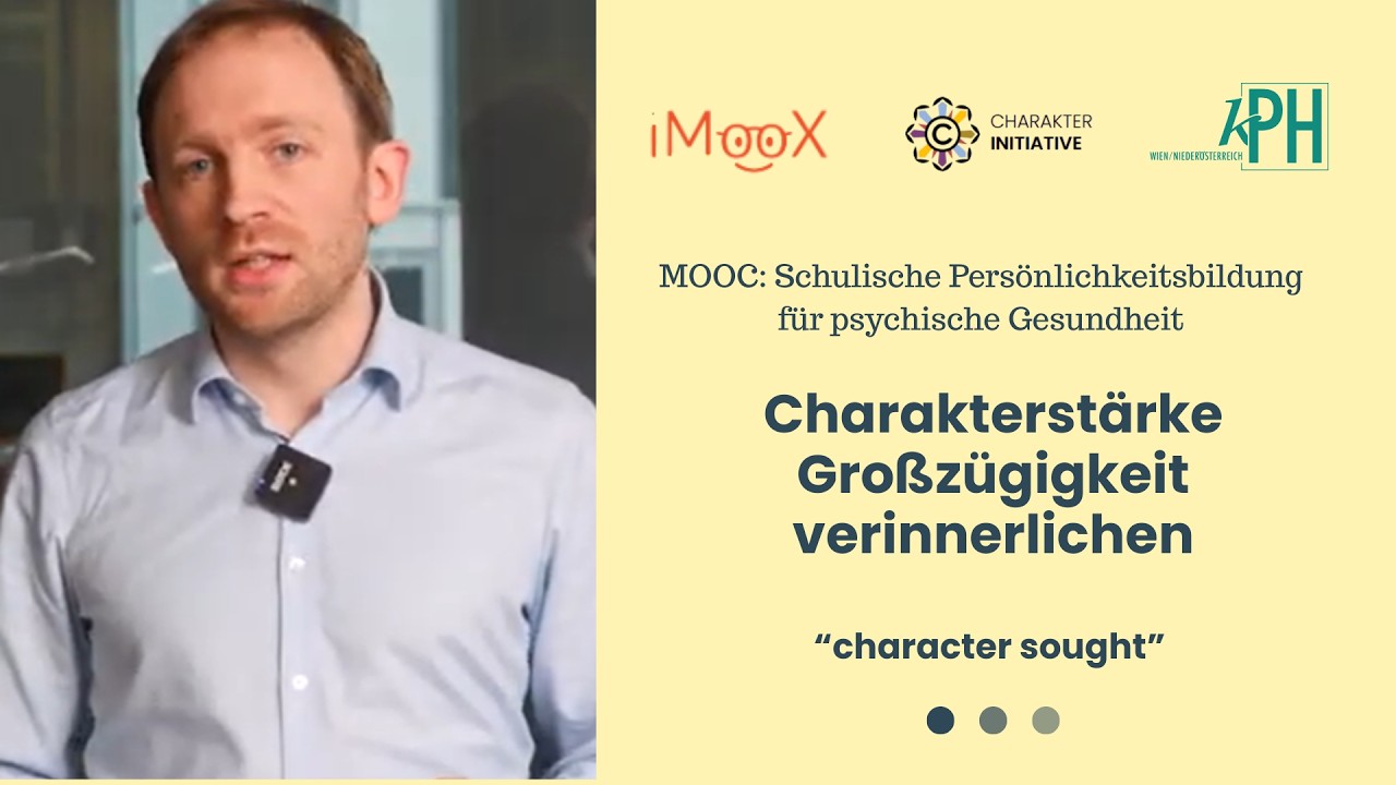 Charakterstärke Großzügigkeit  verinnerlichen | “character sought” | Persönlichkeitsbildung