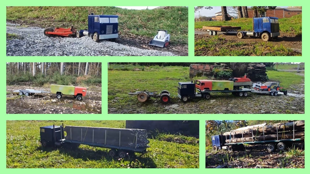 Best moments Rc Trucks Trailer Tractor Trailla machines in work