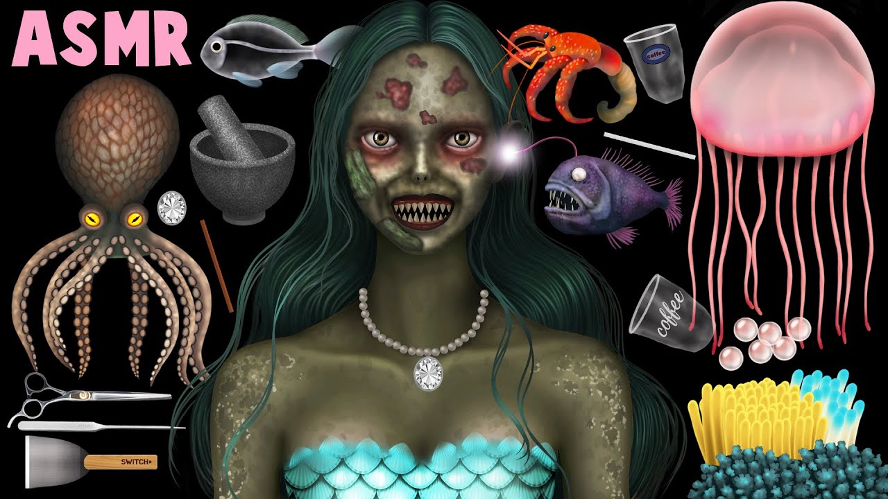 [ASMR | 스톱모션] How to transform a zombie mermaid into a human  | The Little Zombie Mermaid🧜&zwj;♀️