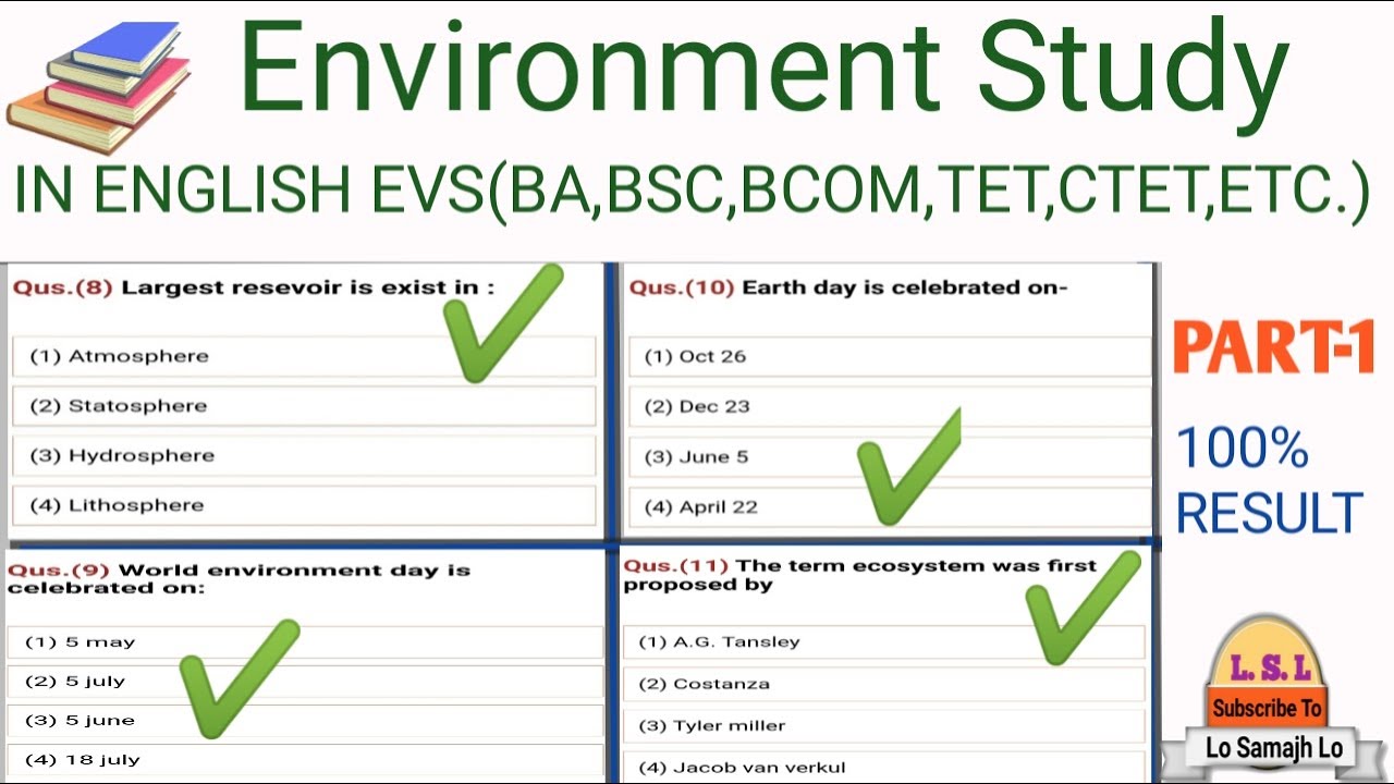 Environment Objective Question In English | Environment In English MCQ |    Part-1