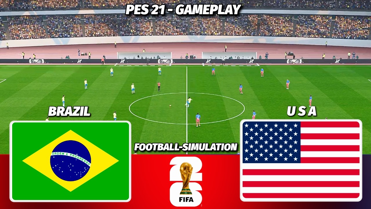 BRAZIL vs USA | FIFA World Cup 2026 Simulation Final | PES 21 Gameplay Simulation