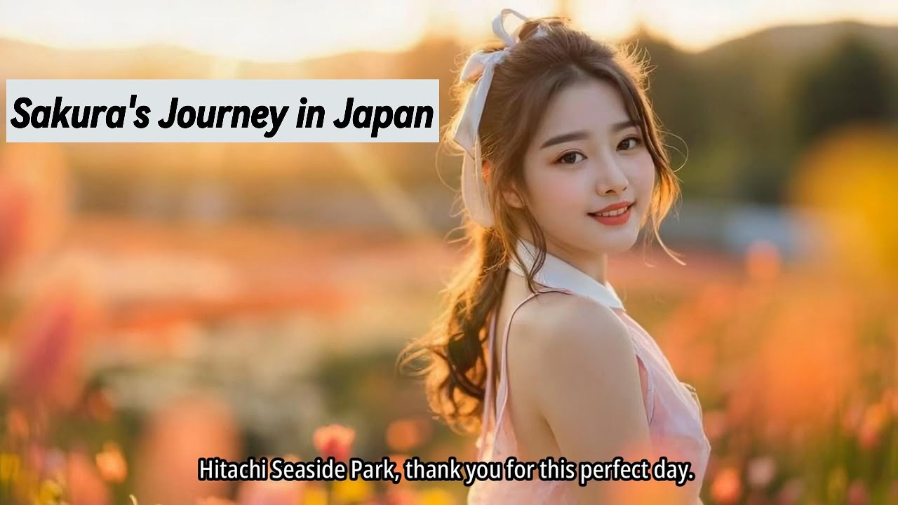 AI Girl 4Klookbook: A girl, Beautiful flowers, Sakura's Journey to Japan #aimodel #travelvlog #japan