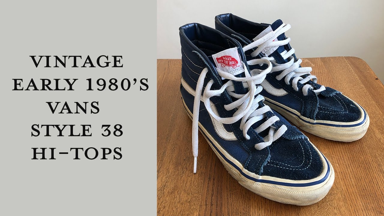 Original Vintage 1980's Vans Style 38 Hi-Top Skate Shoes - Made in USA