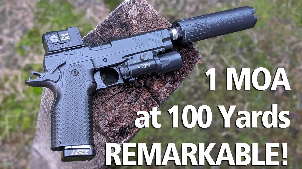 1 MOA from a 2011 type pistol at 100 YARDS