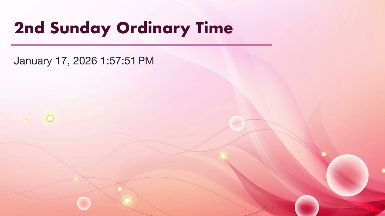 2nd Sunday Ordinary Time