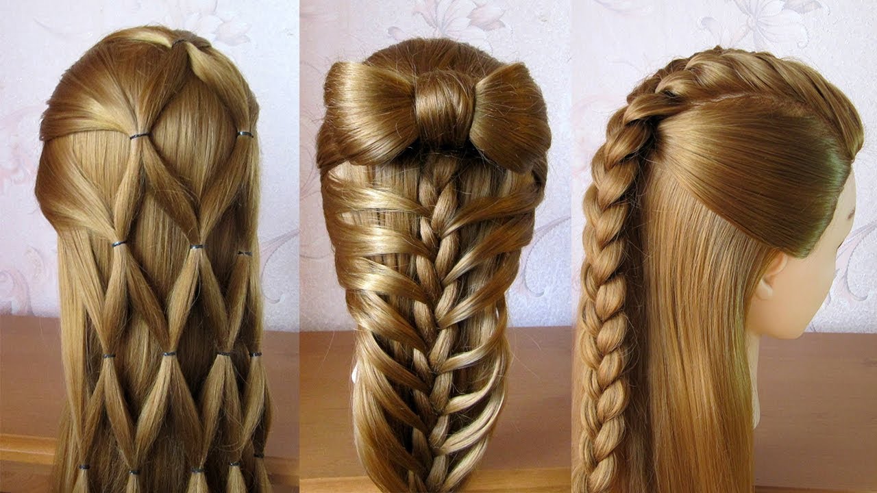 3 coiffures faciles 🌺 Coiffures pour tous les jours, cheveux mi long / long