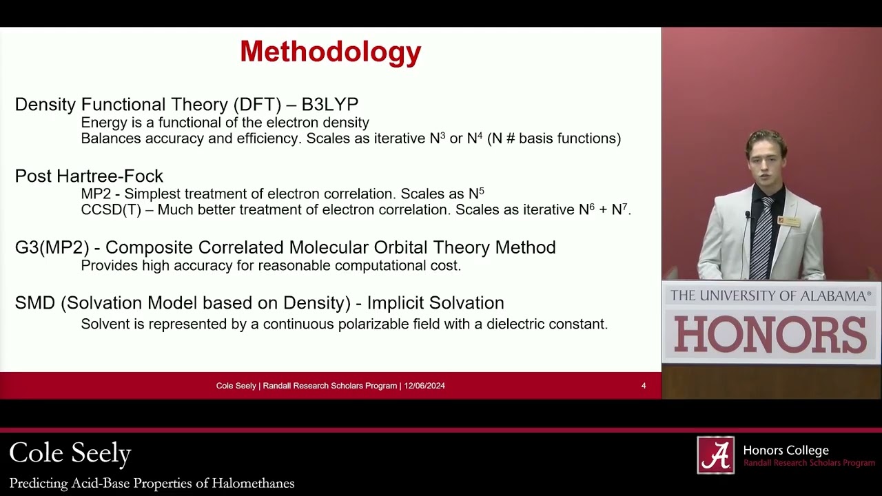 Predicting Acid-Base Properties of Halomethanes | Cole Seely | RRS Live 2024