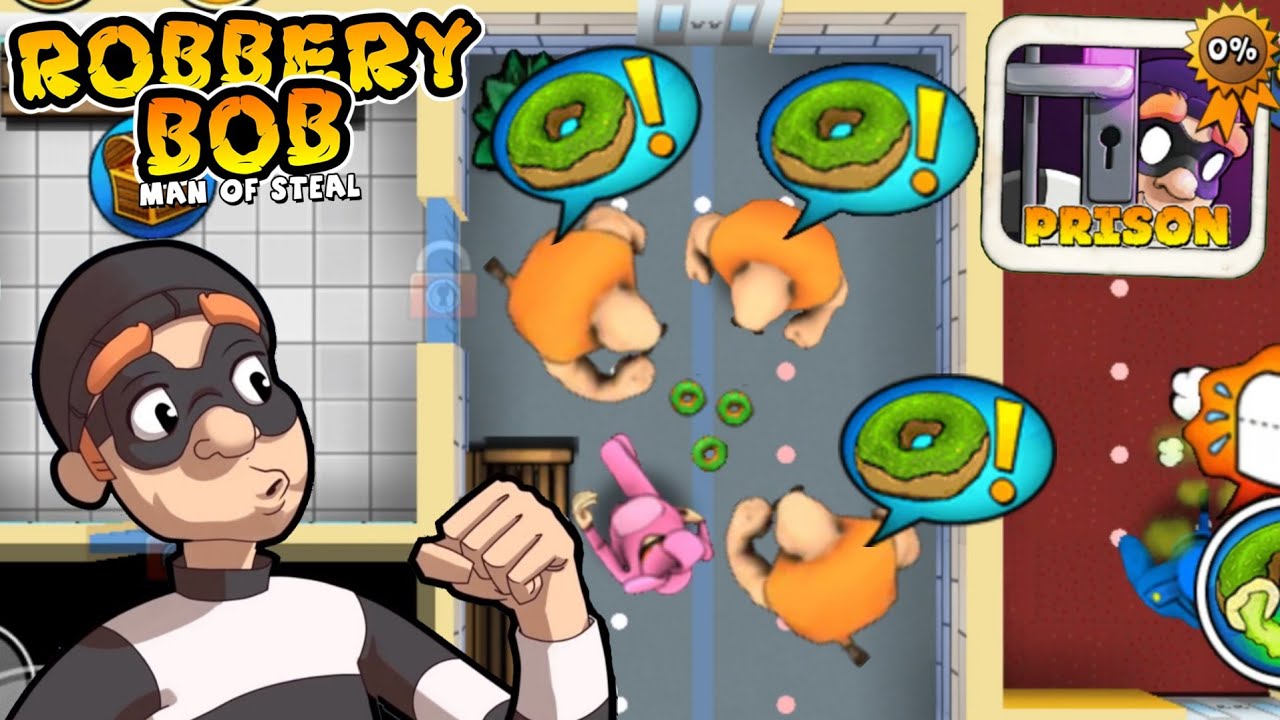 Robbery Bob - New Update: PRISON CHAPTER - Bunny Suit & Rotten Donut vs Police Part 2