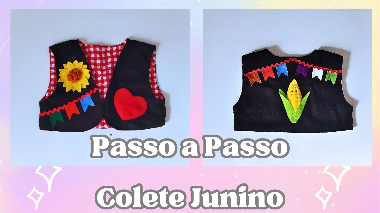 🌹 Colete Junino / Colete de feltro / Dupla Face 🌹