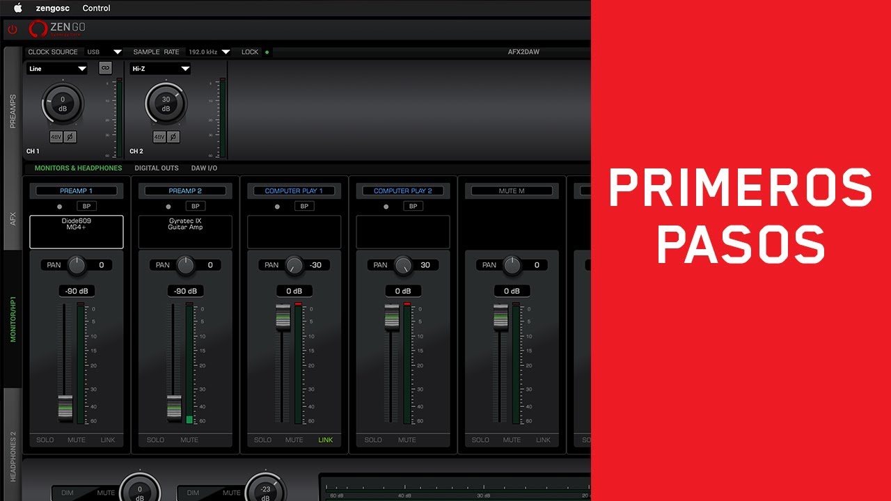 Conoce el Antelope Audio panel de control