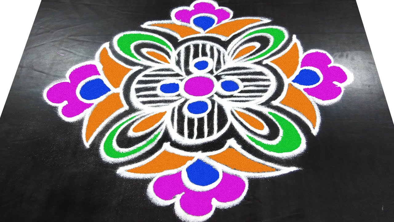 #168 - Simple Muggulu | Easy Rangoli Designs with Kolam Design Art | Rangoli Art