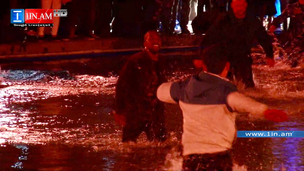 Kanye West Jumps into the Swan Lake During Yerevan Concert - Armenia, April 13, 2015