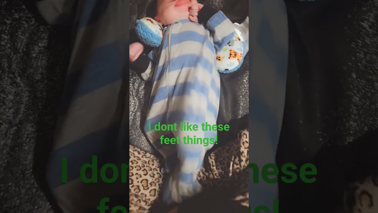 Mr. Grumpsalot grumpy that his feet won't corroborate! #cutebaby