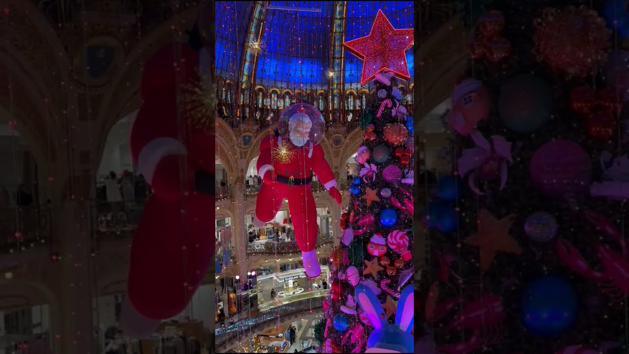 🇨🇵🇨🇵 Paris France | Christmas 2022  | Lafayette big shopping mall | A short video | 4k HDR |