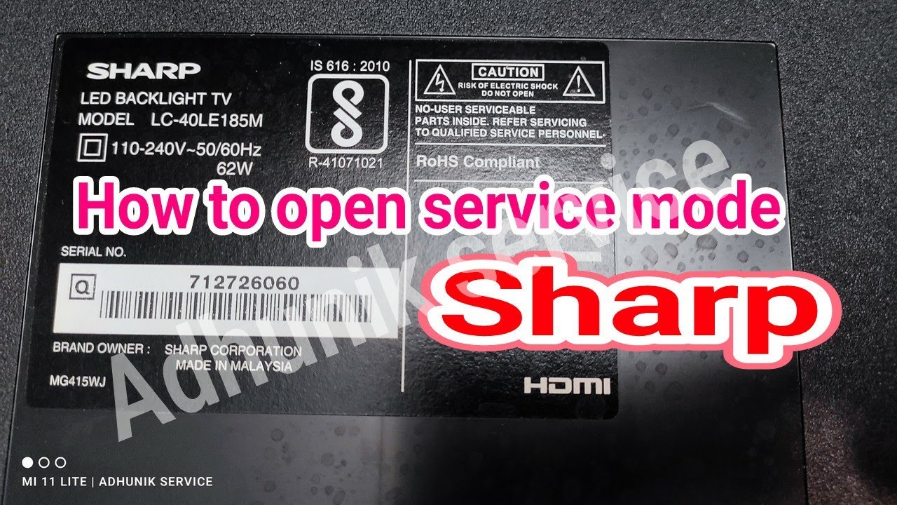 How to open SHARP led tv service mode