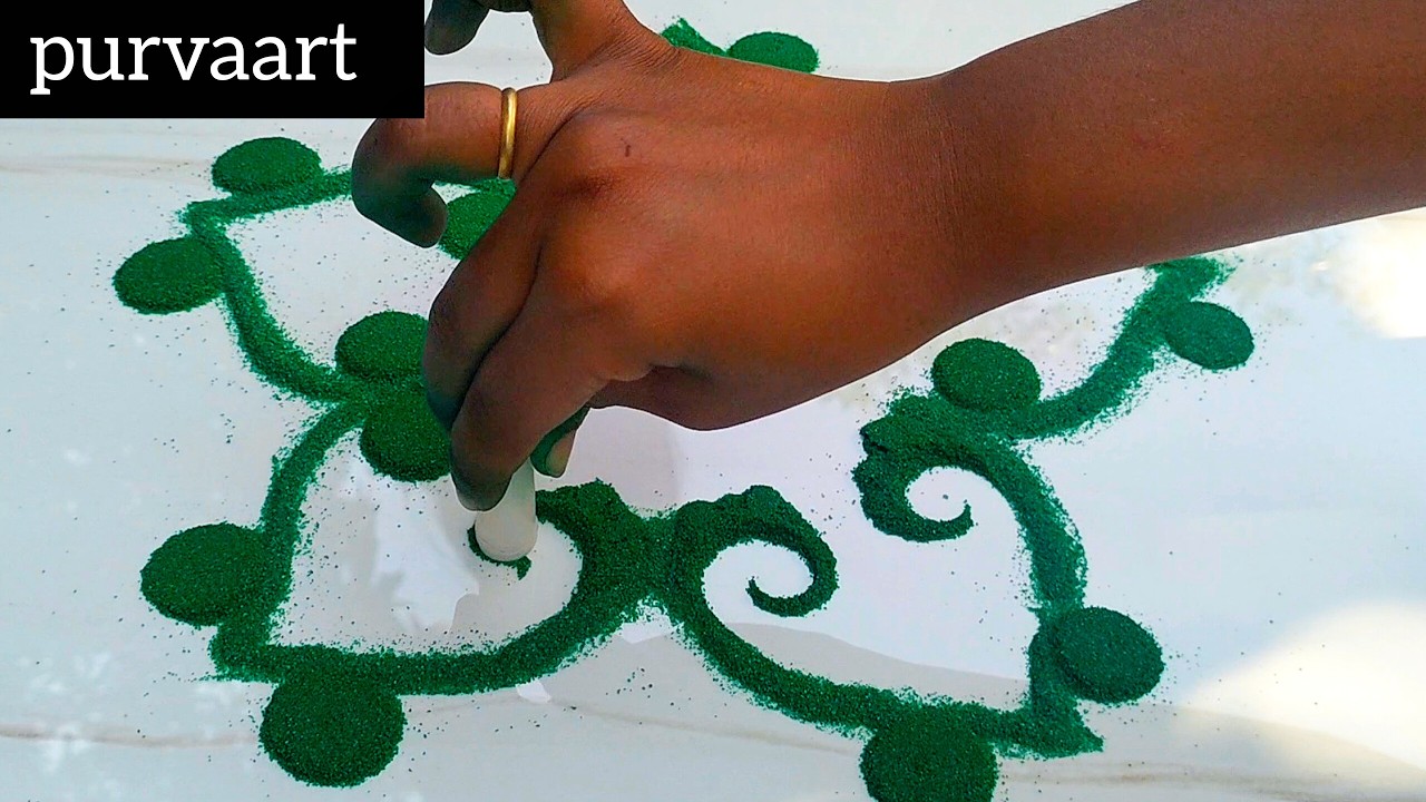 Simple Beautiful Rangoli Design | Trending 2026 | Beginner Friendly Step by Step🌼