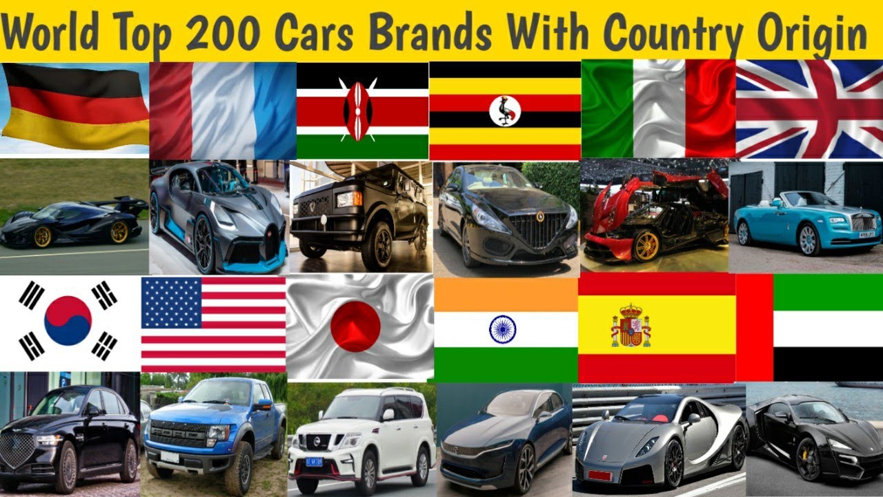 Cars with company origin | Country of origin cars brands | World top 200 cars brands | All cars 2021