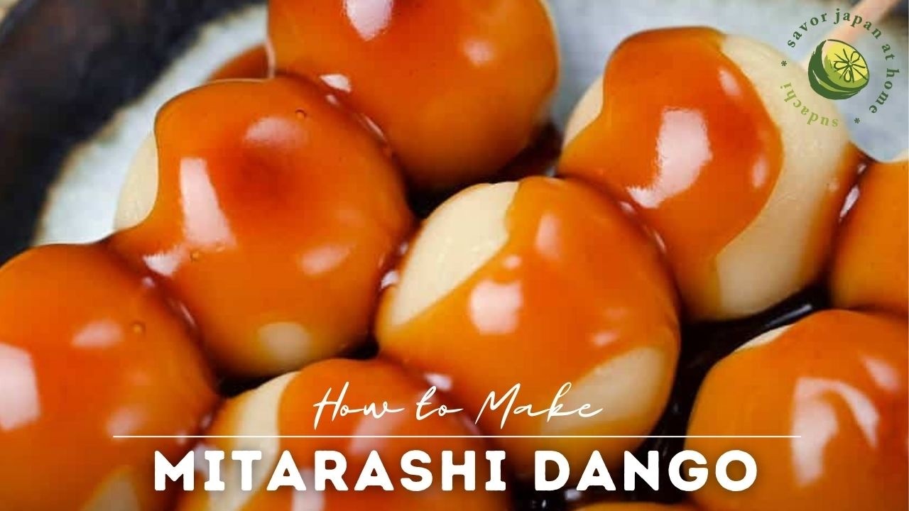 Homemade Mitarashi Dango with Tofu (Sweet Soy Glazed Japanese Dumplings)