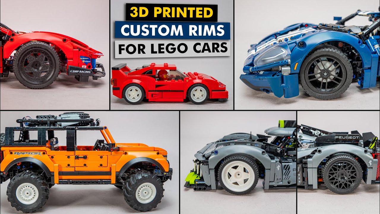 Custom rims for LEGO cars printed with the Uniformation GKtwo resin printer!