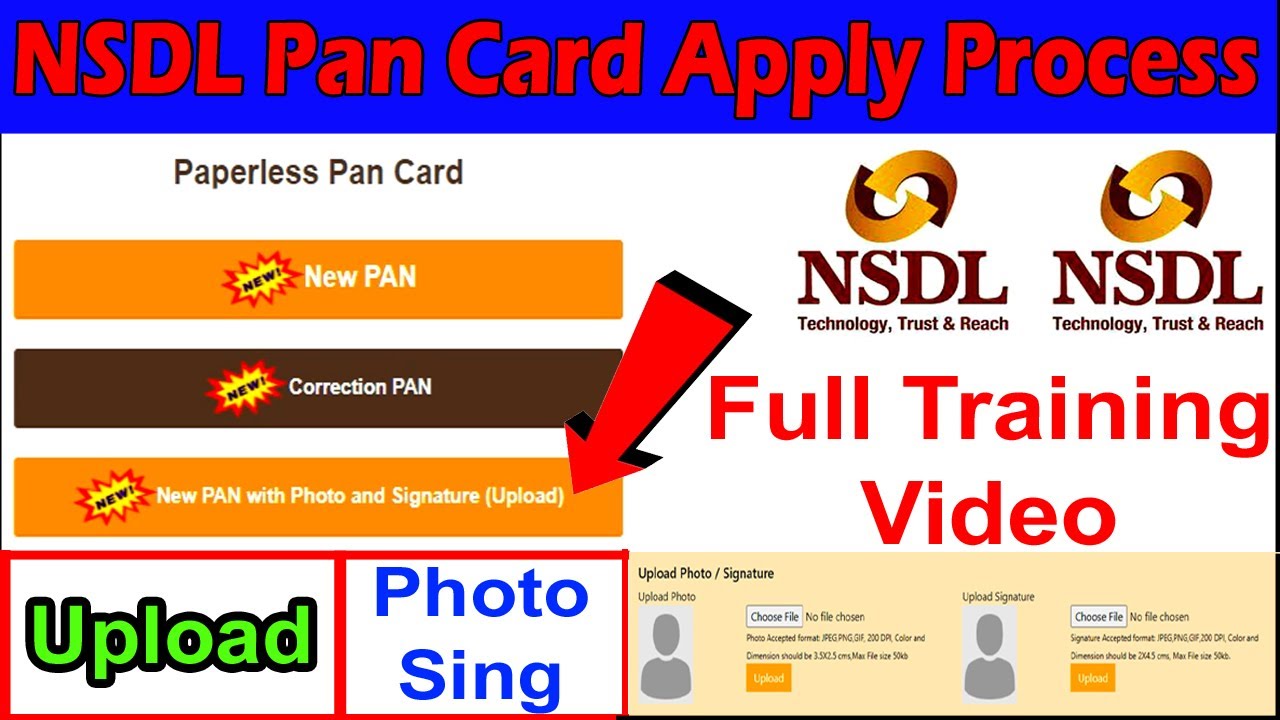 NSDL New Pan Card Apply Step By Step | Nsdl Photo & Sing Pan Apply