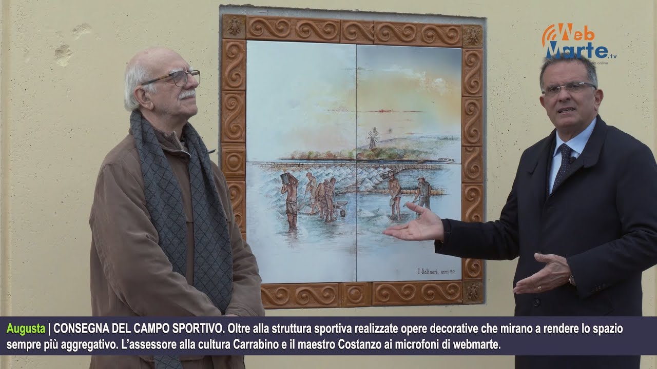 Augusta | Consegna del campo sportivo. Oltre alla struttura sportiva realizzate opere decorative...