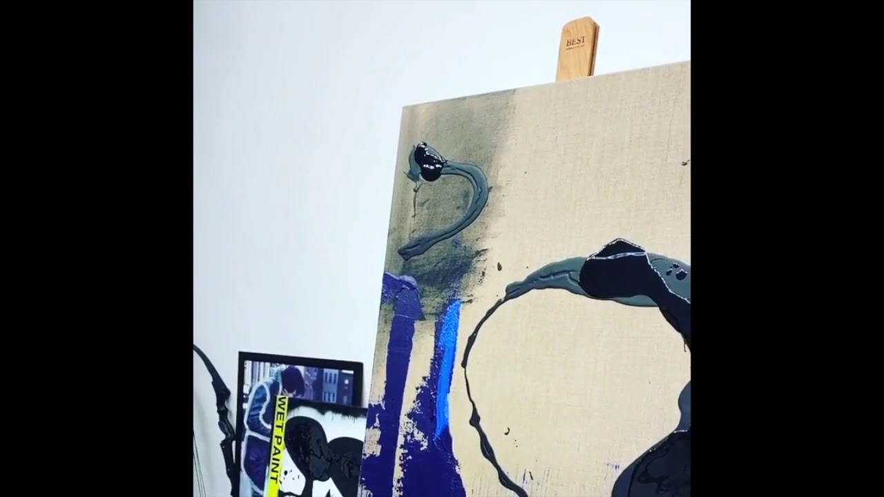 Sylvester Stallone paints at home during lock down
