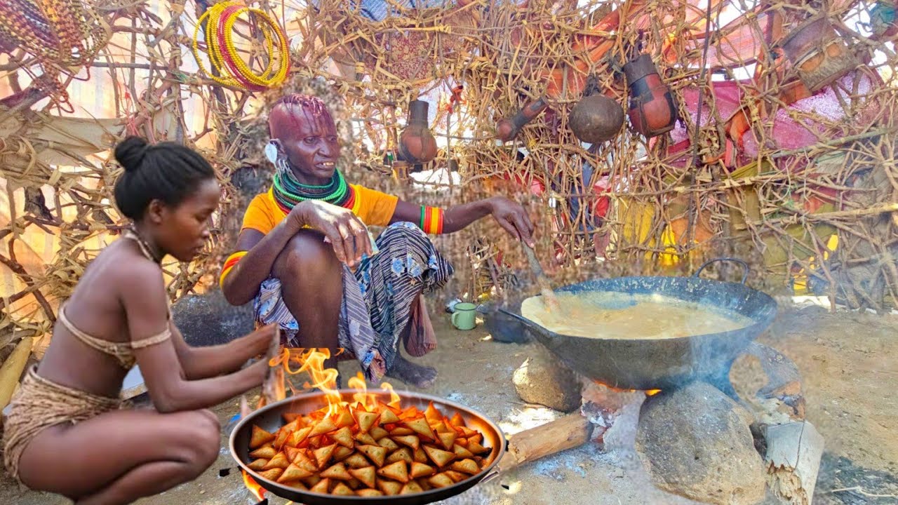 African Man Living with His 7 wives #cooking Village Food For Extended Family/African Village Life🏜️