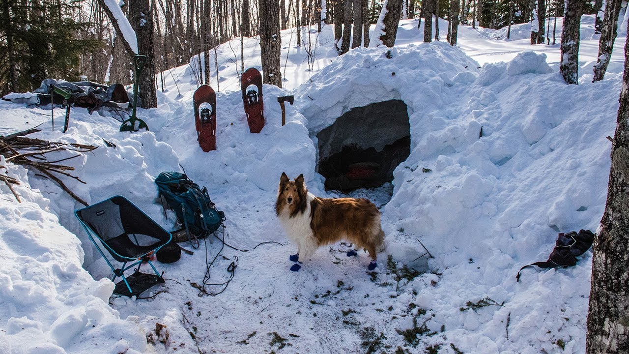 Overnight Winter Camping in a Quinzee