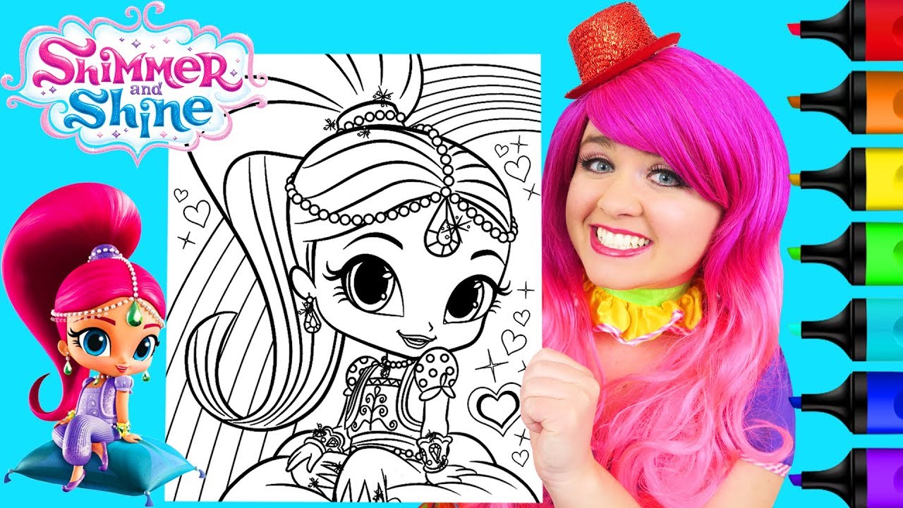 Coloring Shimmer and Shine Rainbow Coloring Page Prismacolor Markers | KiMMi THE CLOWN