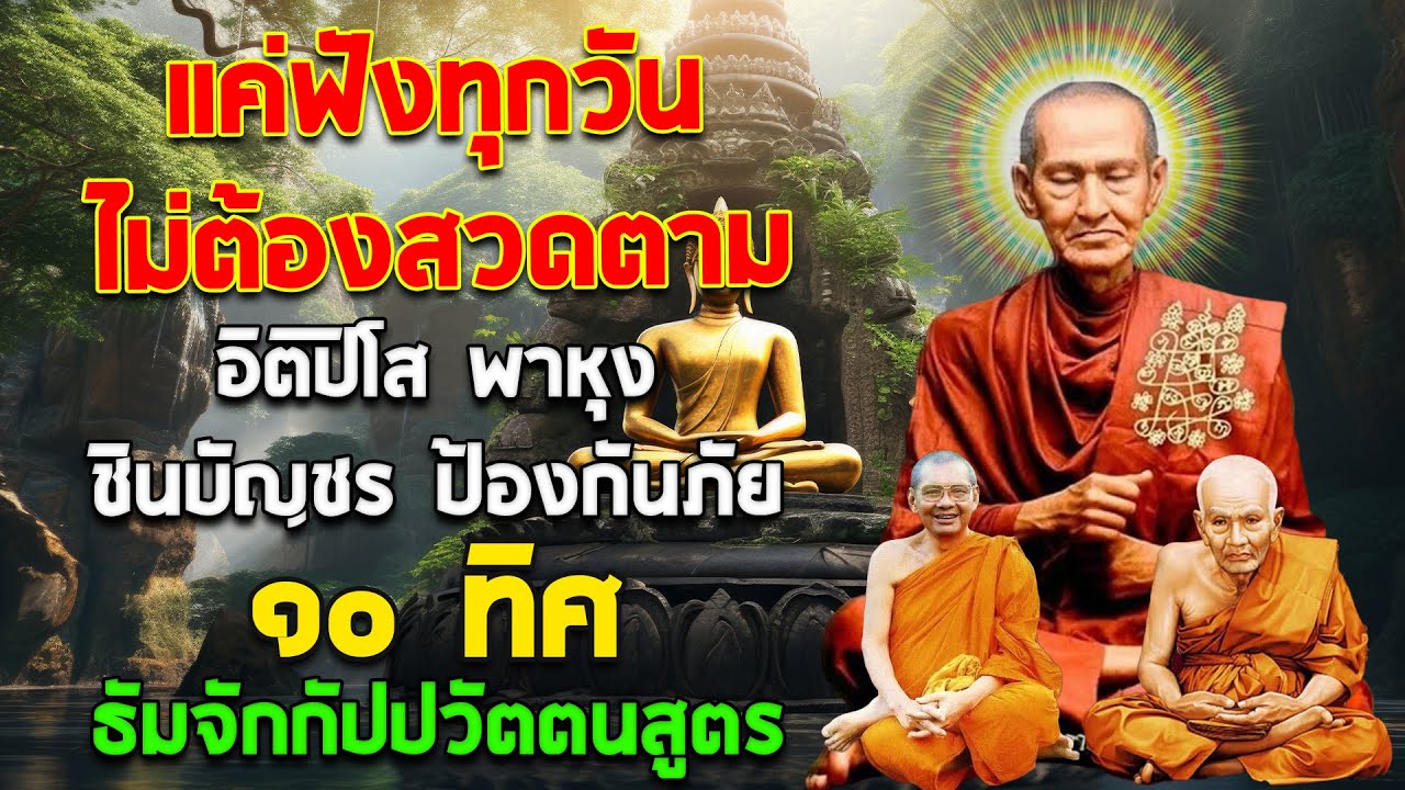 ไม่ต้องไปวัดก็ฟังทุกวัน 🙏 อิติปิโส พาหุง ชินบัญชร ป้องกันภัย มหาเมตตาใหญ่ ๑๐ ทิศ ธัมจักกัปปวัตตนสูตร