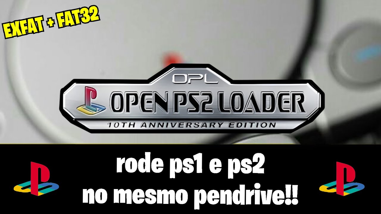 Popstarter (PS1) e Jogos de PS2 no Mesmo Pendrive/HD (Exfat+fat32)(OPL)#brasil #ps2 #ps1