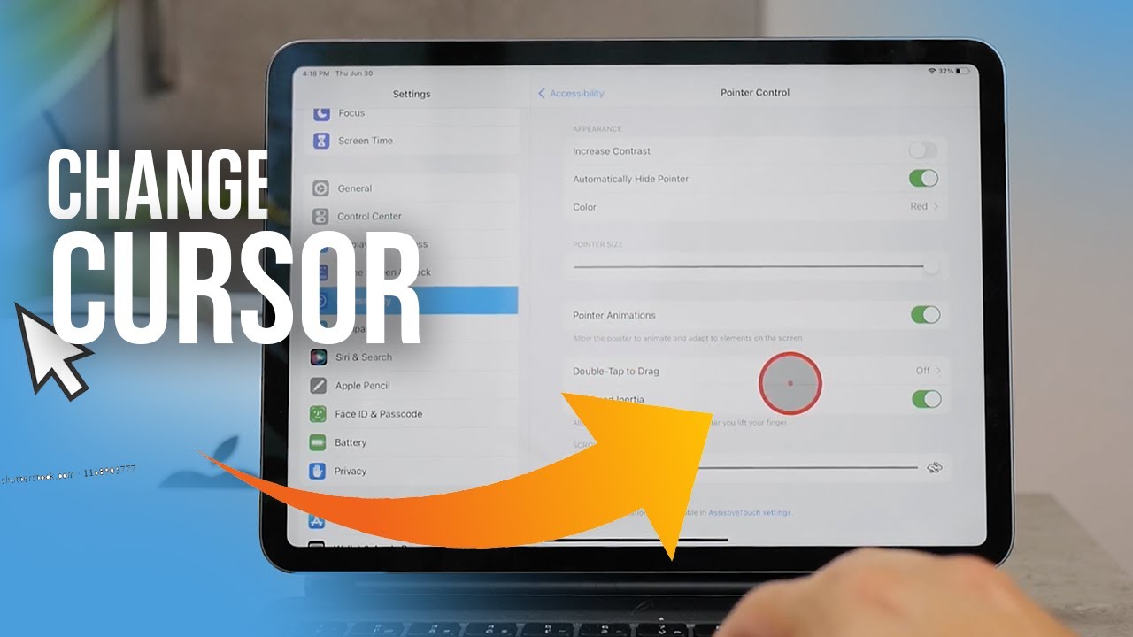 Как изменить указатель мыши на iPad (урок)