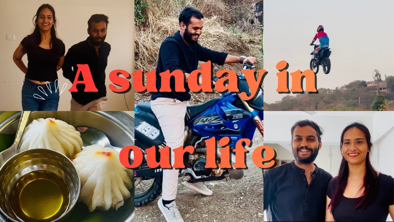 Couple Challenge, South Indian food & riding dirt bike 🏍️🔥 Sunday with Rajshree & swapnil 