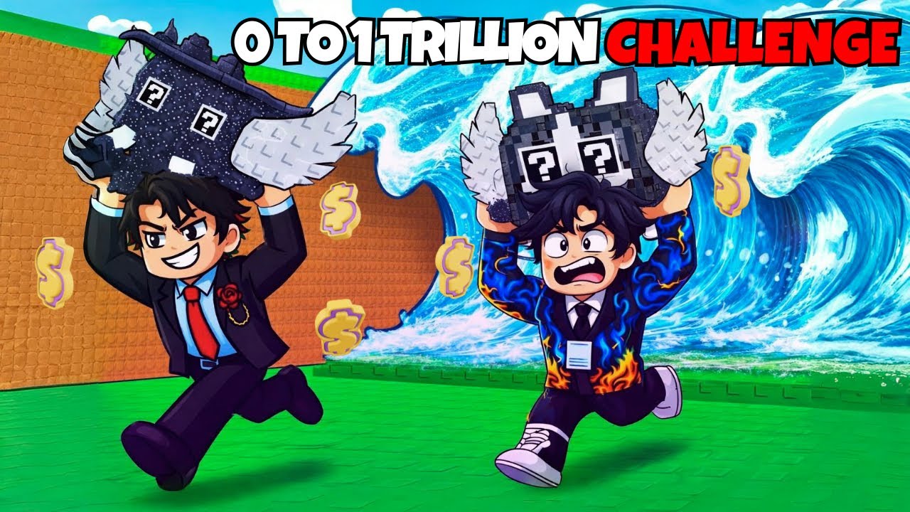 $0 To $1,000,000,000,000 Race! 🌊 Roblox Escape The Tsunami For Lucky Blocks 
