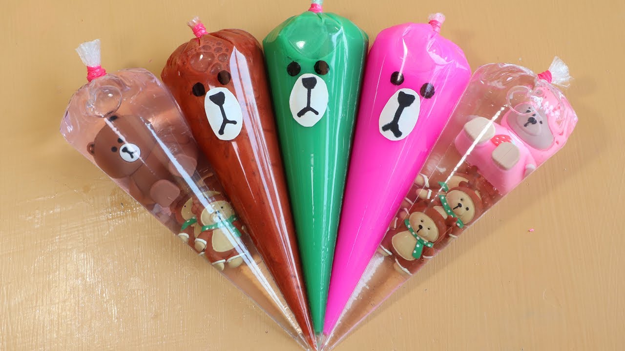 Making Bear Slime with Piping Bags! Most Satisfying Slime Video★ASMR★#ASMR#PipingBags