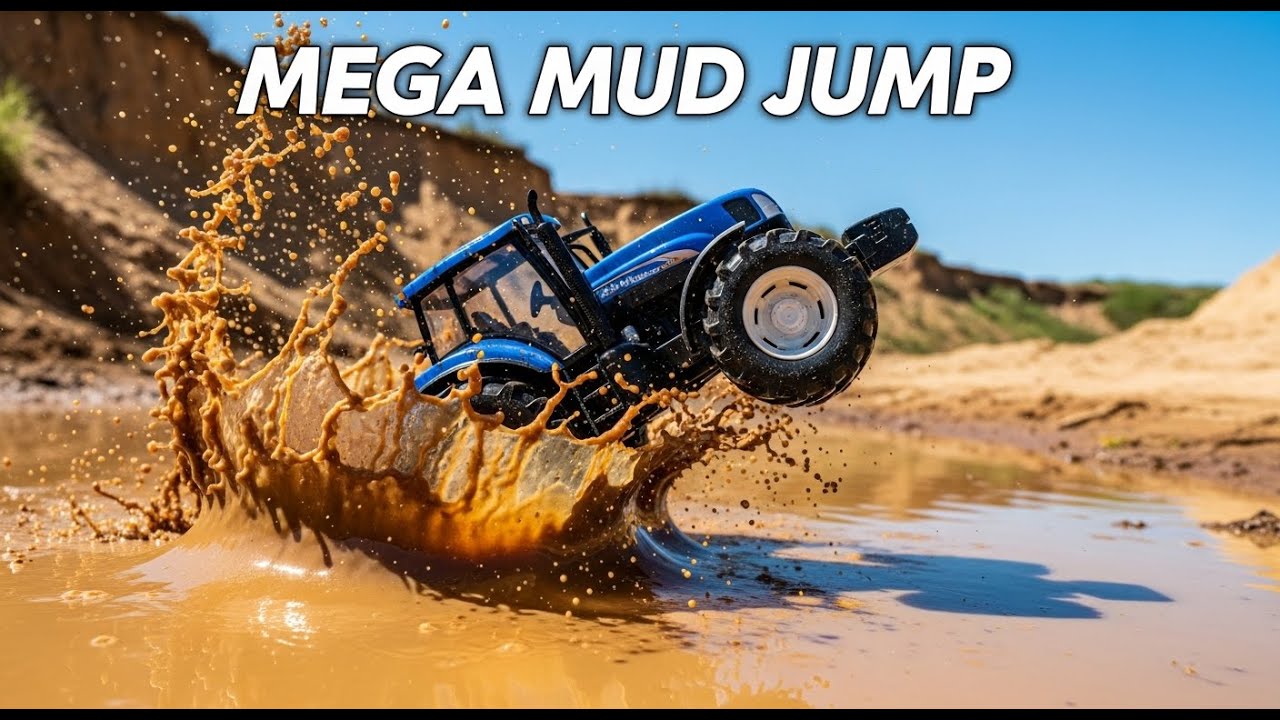 Трюки на радиоуправлении! 🚜 Тракторы в грязи и падение в воду