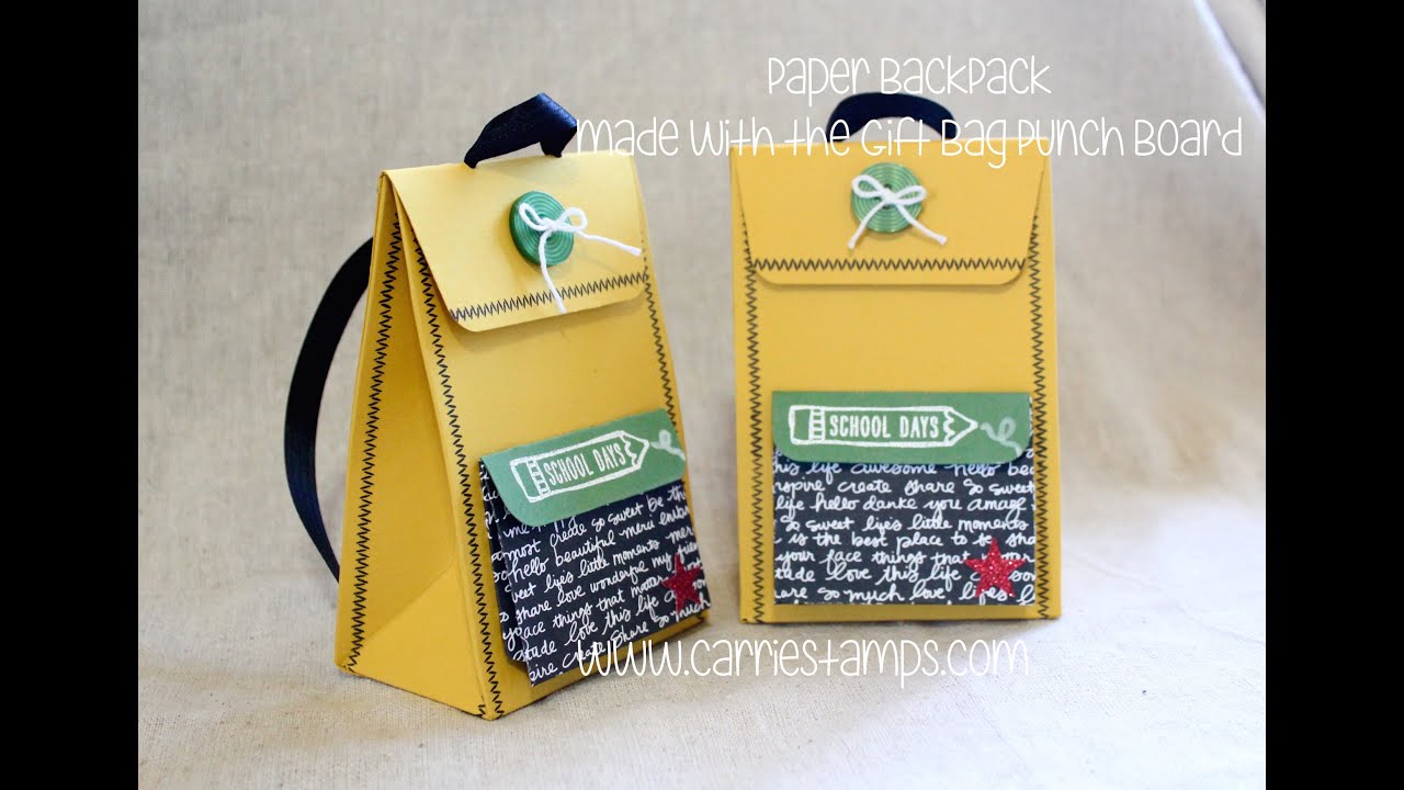 Gift Bag Punch Board Backpack