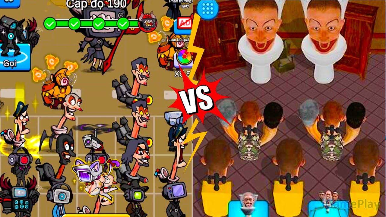 Toilet Monster Merge Games Vs Toilet Fusion Battle Master, Merge Battle Gameplay