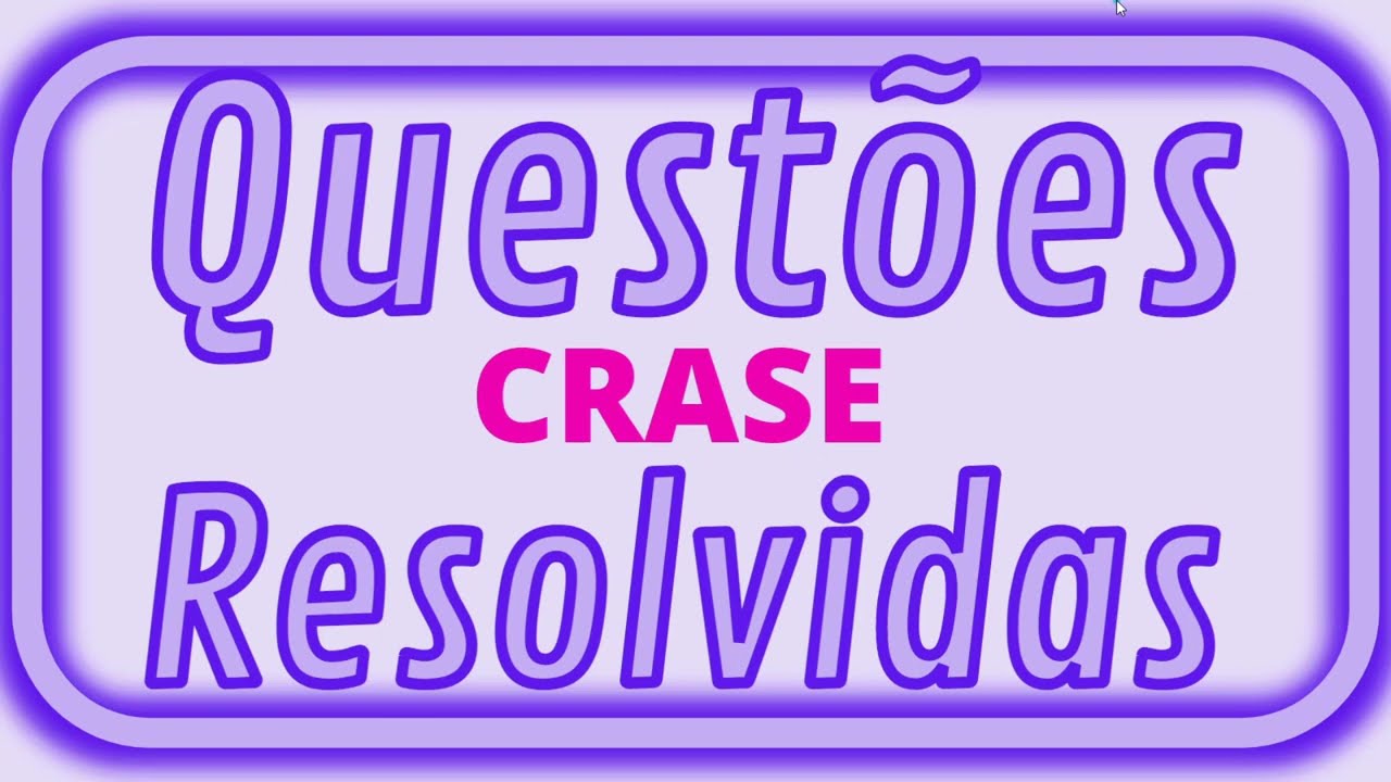 Crase - Questões resolvidas