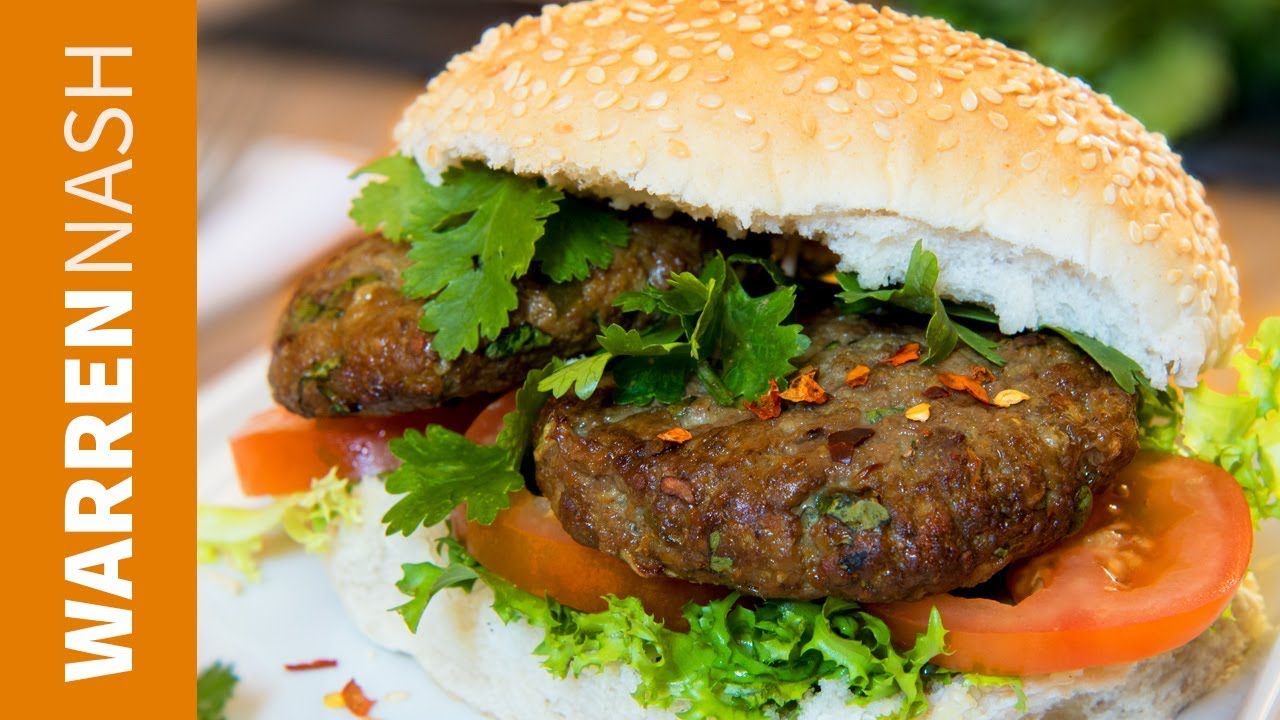Curry Beef Burgers Recipe - Awesome Indian flavours in a bun - Warren Nash