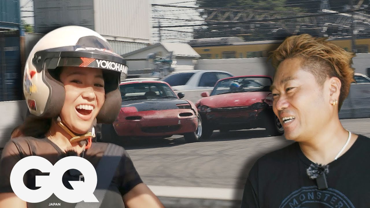 織戸茉彩がドリフト界のレジェンド・斎藤太吾のファクトリーでドリフトにチャレンジ！  | The Car Show | GQ JAPAN